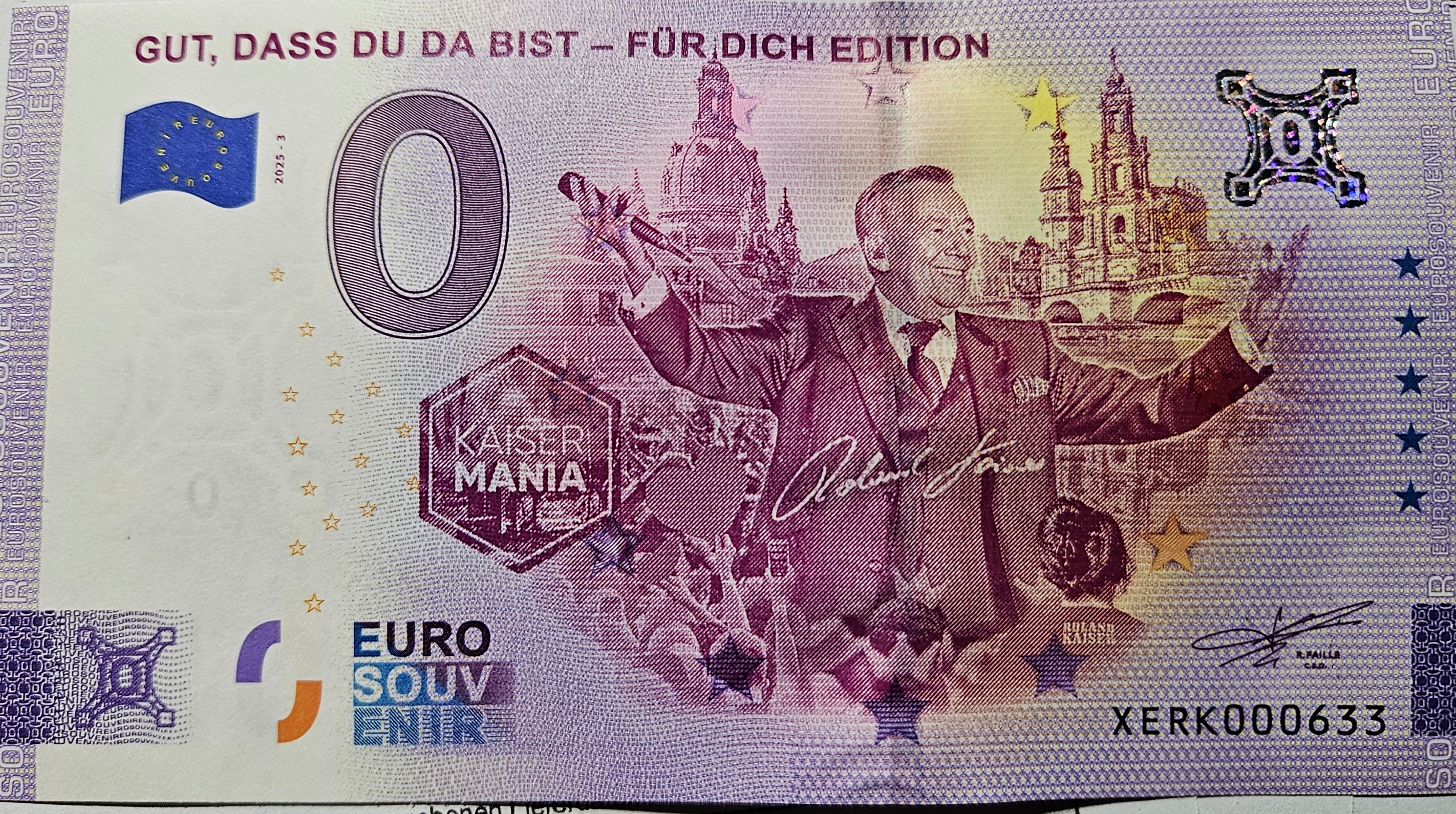 0 Euro Schein Gut, dass du da bist Roland Kaiser XERK 2025-3