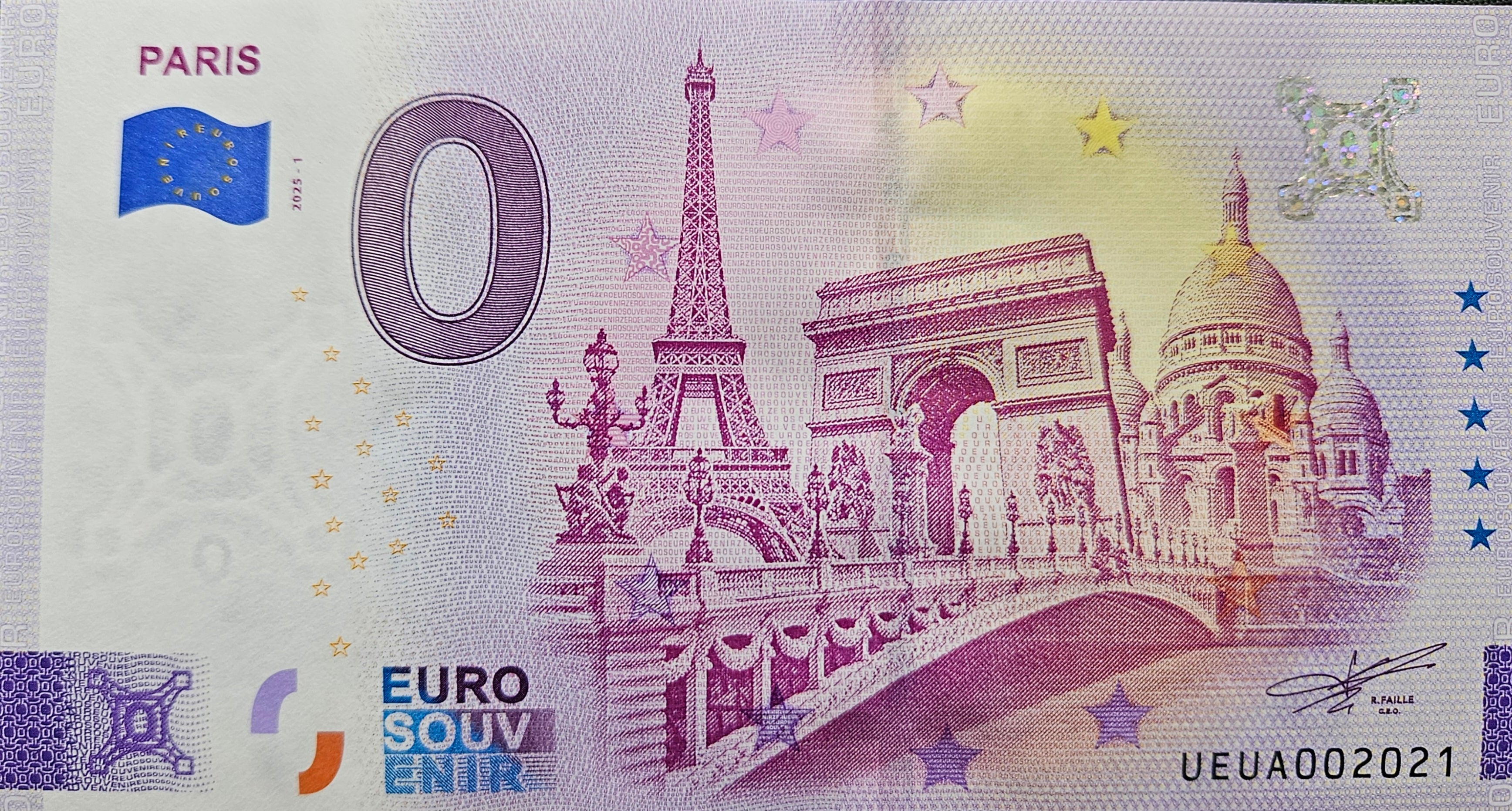 0 Euro Schein Paris UEAU 2025-1