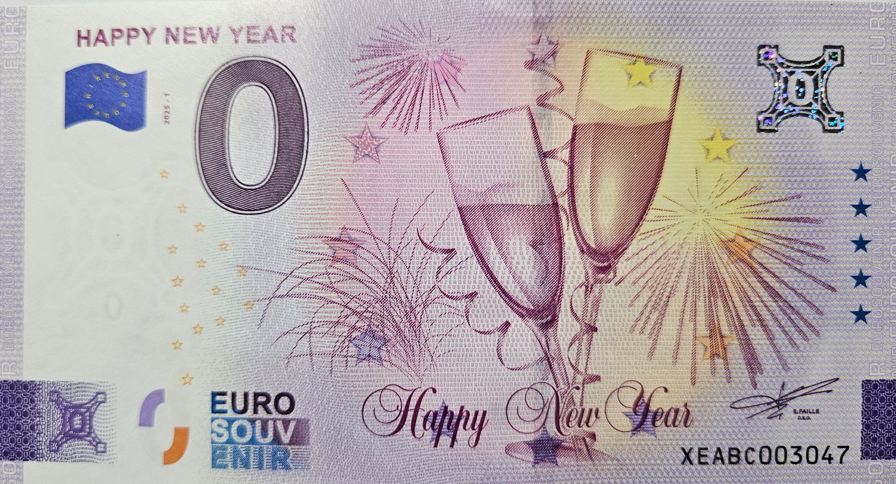 0 Euro Schein Happy New Year XEABC 2025-1