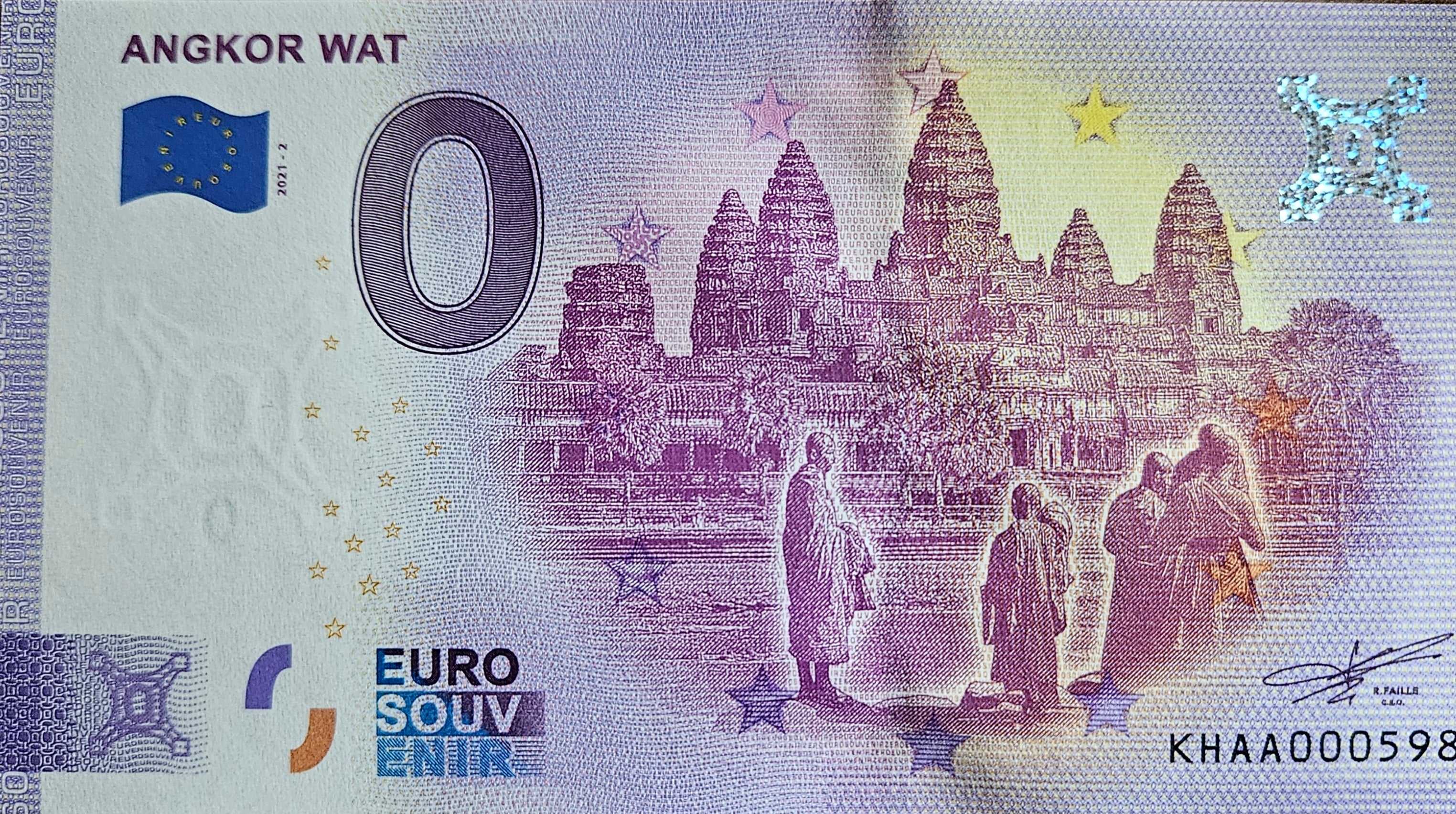 0 Euro Schein Angkor Wat KHAA 2021-2