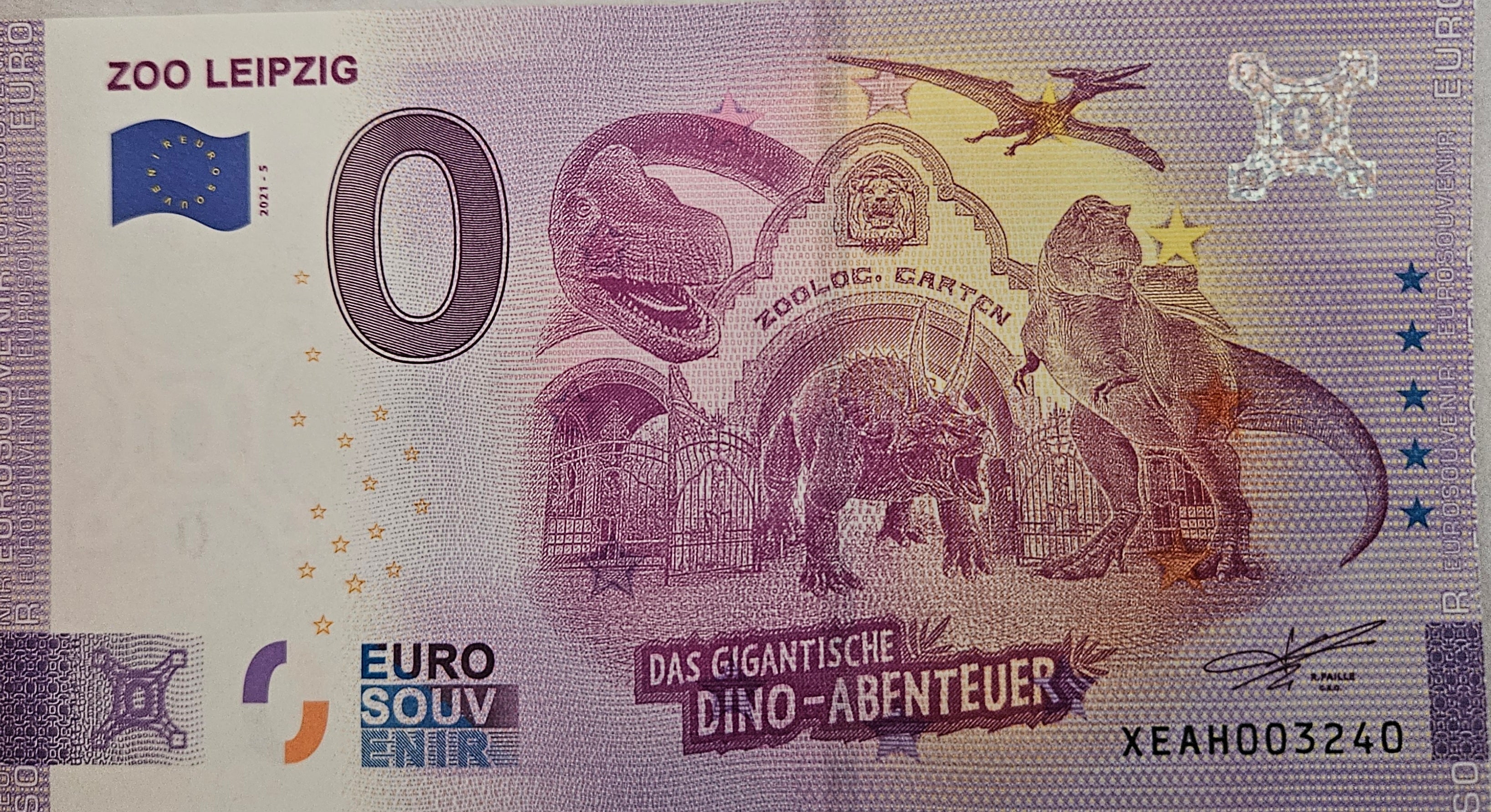 0 Euro Schein Zoo Leipzig Das gigantische Dino-Abenteurr XEAH 2021-5