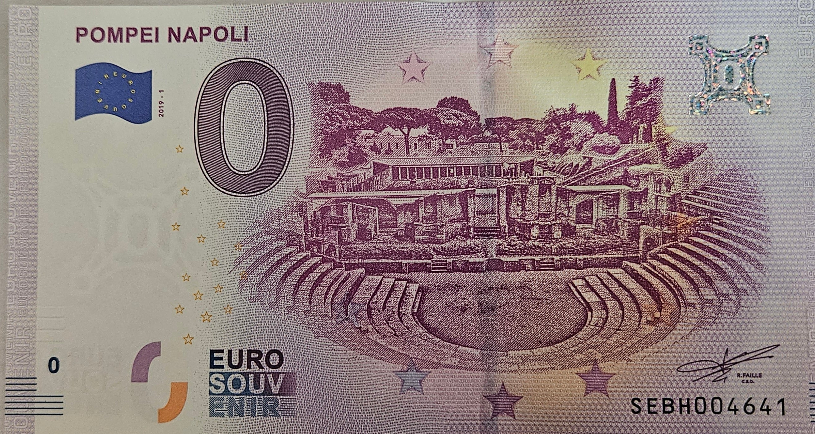 0 Euro Schein Pompei Napoli SEBH 2019-1