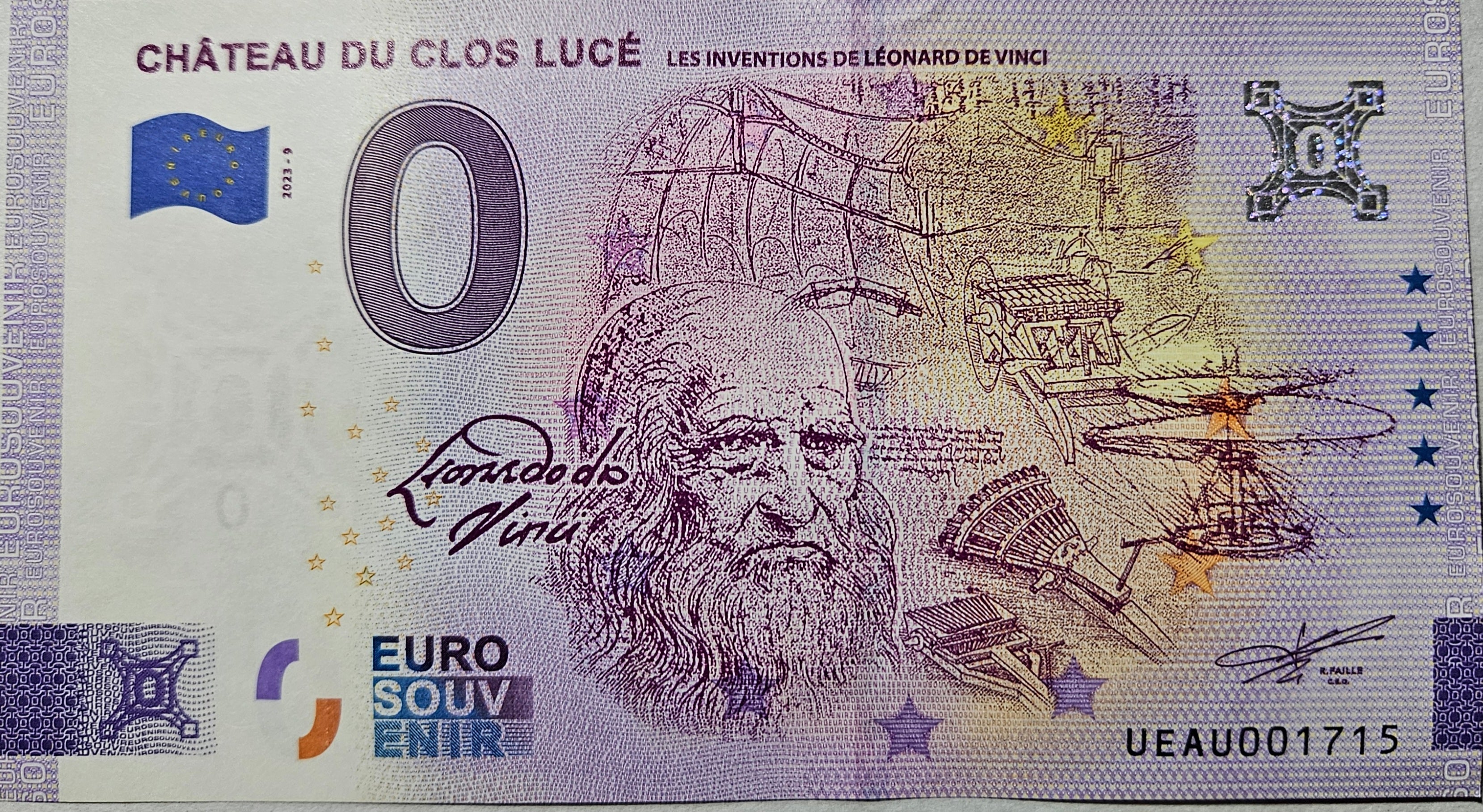 0 Euro Schein Chateu du clos luce UEAU 2023-9