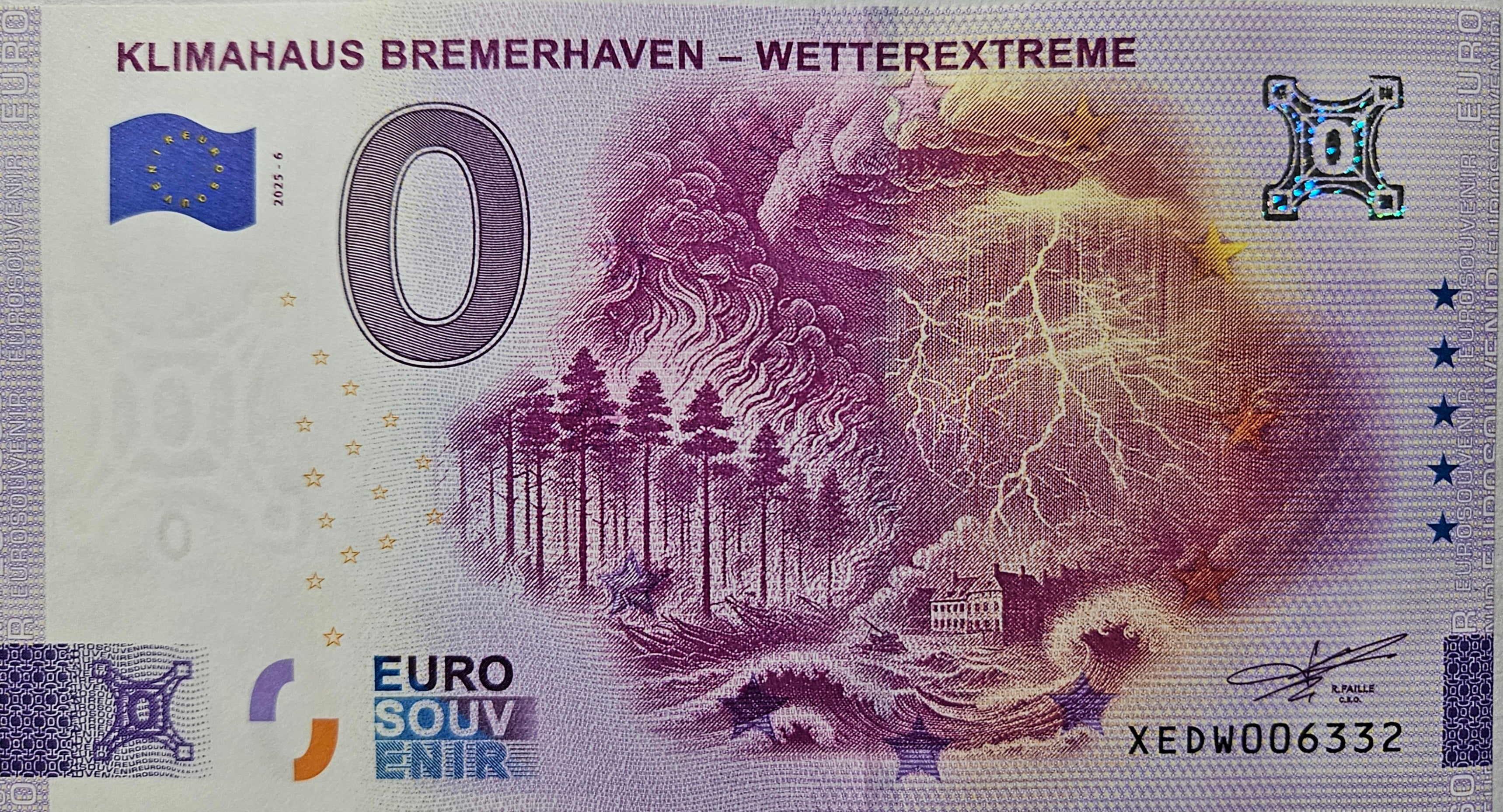 0 Euro Schein Klimahaus Bremerhaven - Wetterextreme XEDW 2025-6
