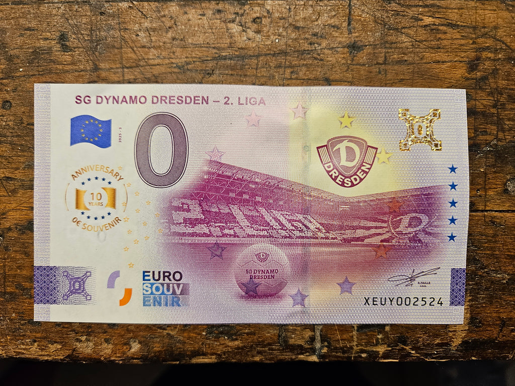 0 Euro Schein SG Dynamo - 2.Liga Dresden XEUY 2025-3 Anniversary