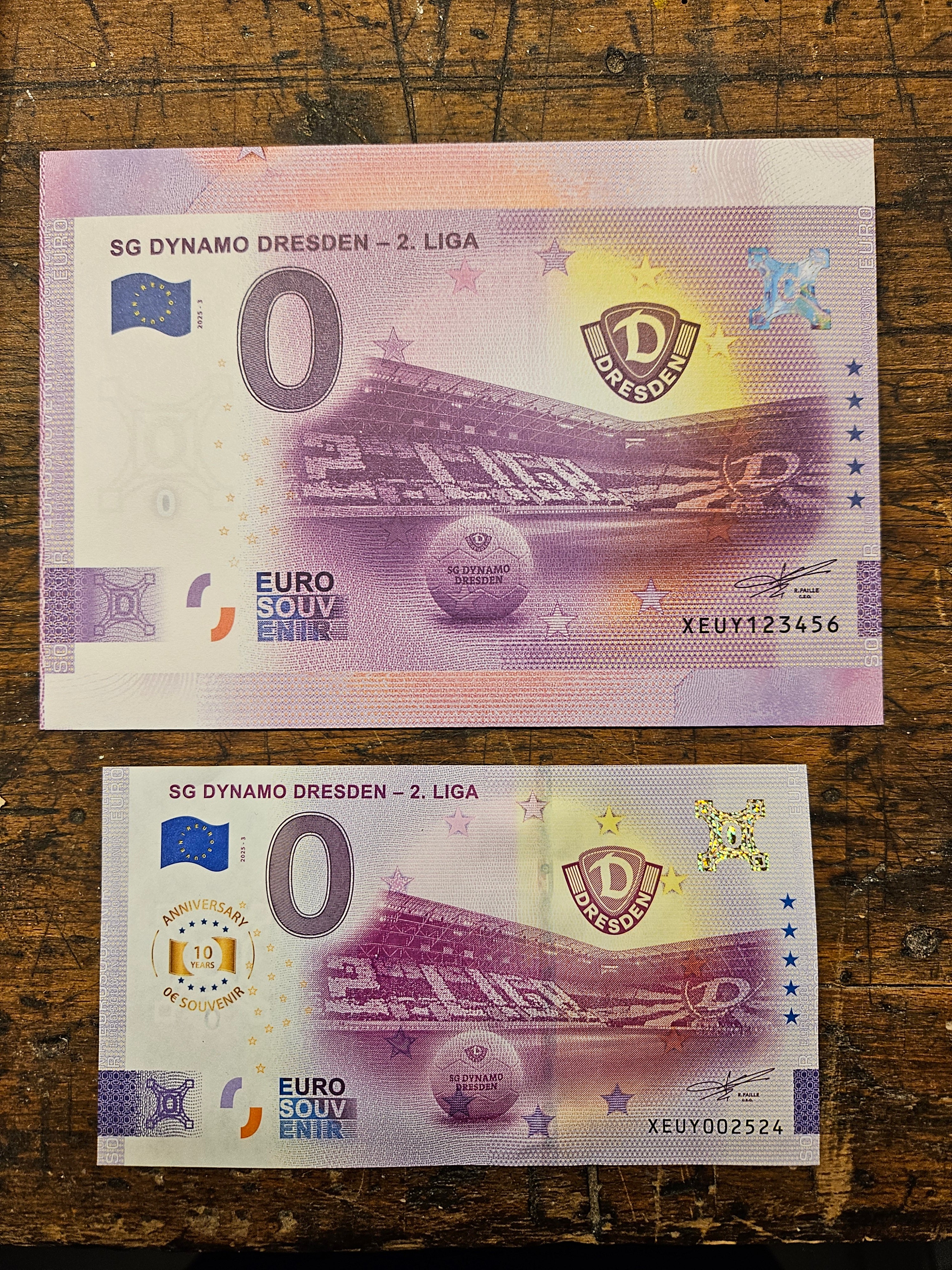 0 Euro Schein SG Dynamo - 2.Liga Dresden XEUY 2025-3 Anniversary