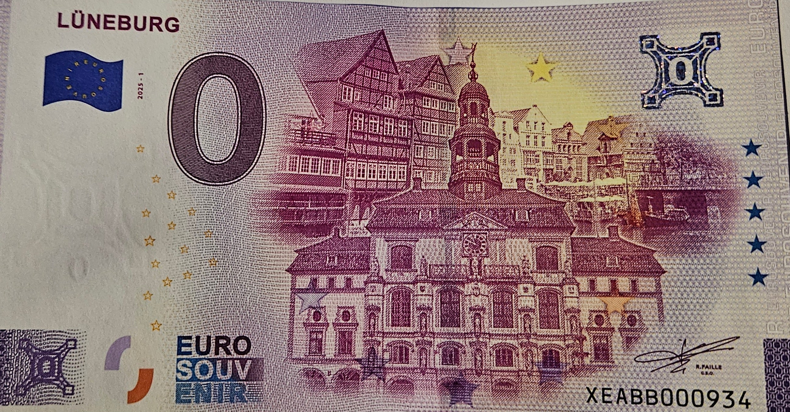 0 Euro Schein Lüneburg XEABB 2025-1