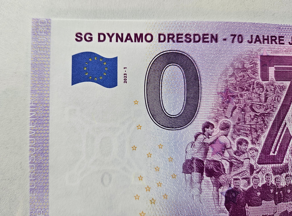 0 Euro Schein Dynamo Dresden - 70 Jahre Jubiläum XEUY 2023-1