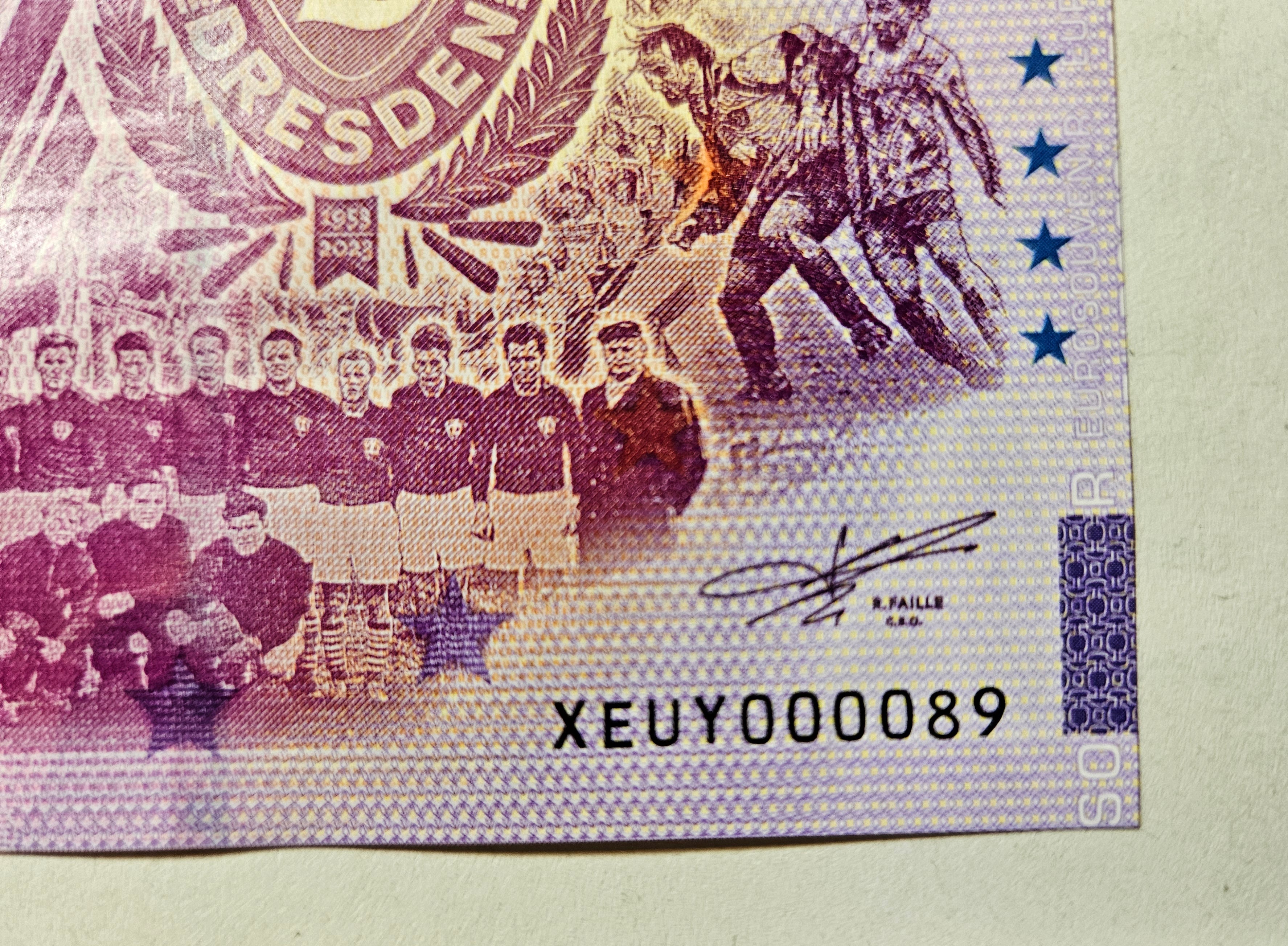 0 Euro Schein Dynamo Dresden - 70 Jahre Jubiläum XEUY 2023-1