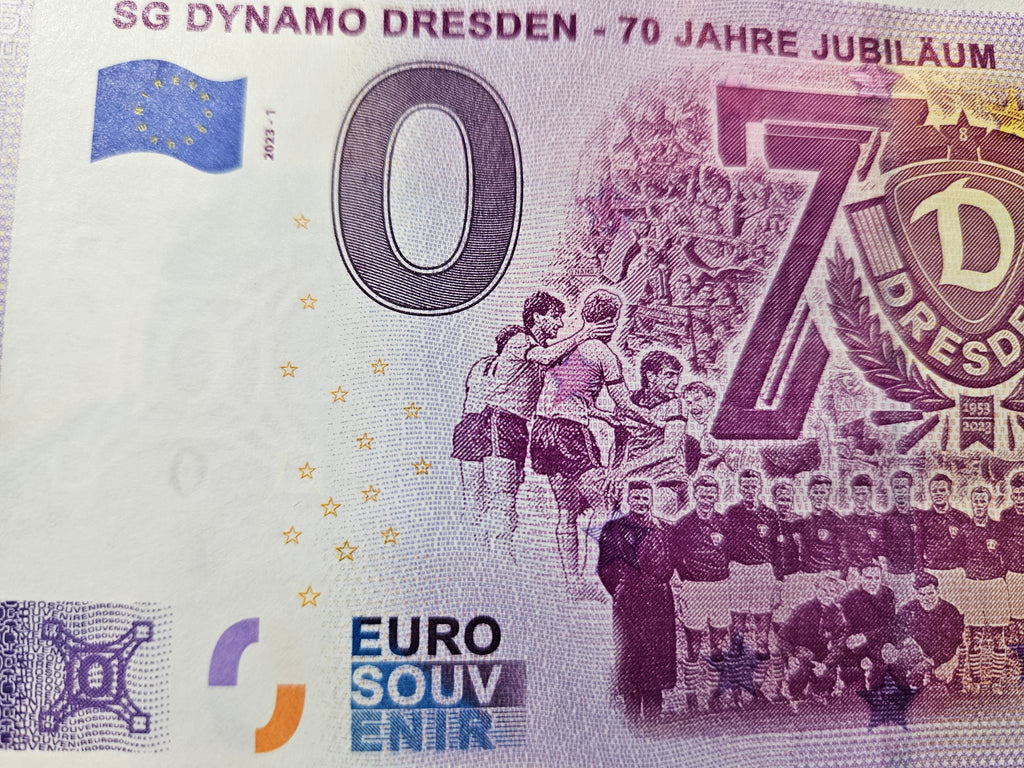 0 Euro Schein Dynamo Dresden - 70 Jahre Jubiläum XEUY 2023-1