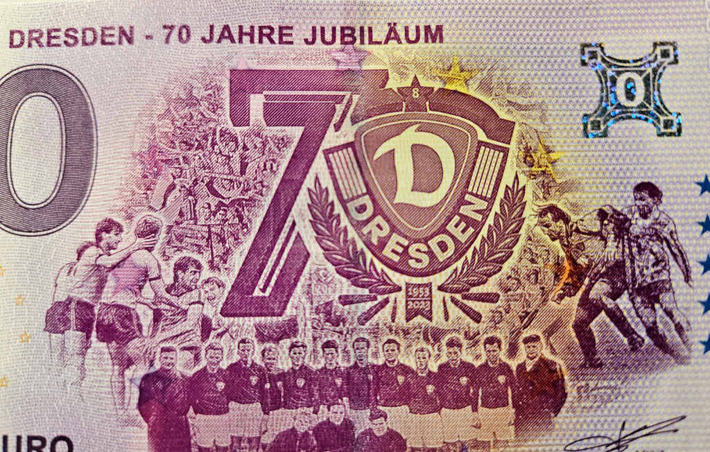 0 Euro Schein Dynamo Dresden - 70 Jahre Jubiläum XEUY 2023-1