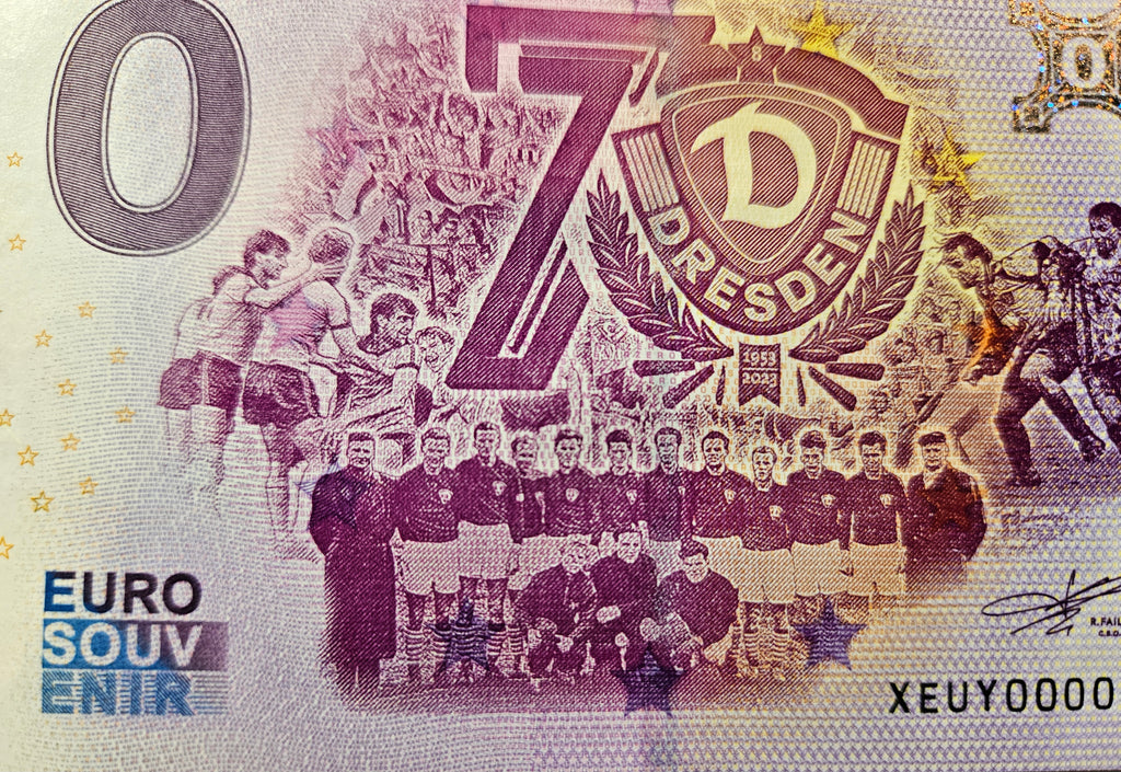 0 Euro Schein Dynamo Dresden - 70 Jahre Jubiläum XEUY 2023-1