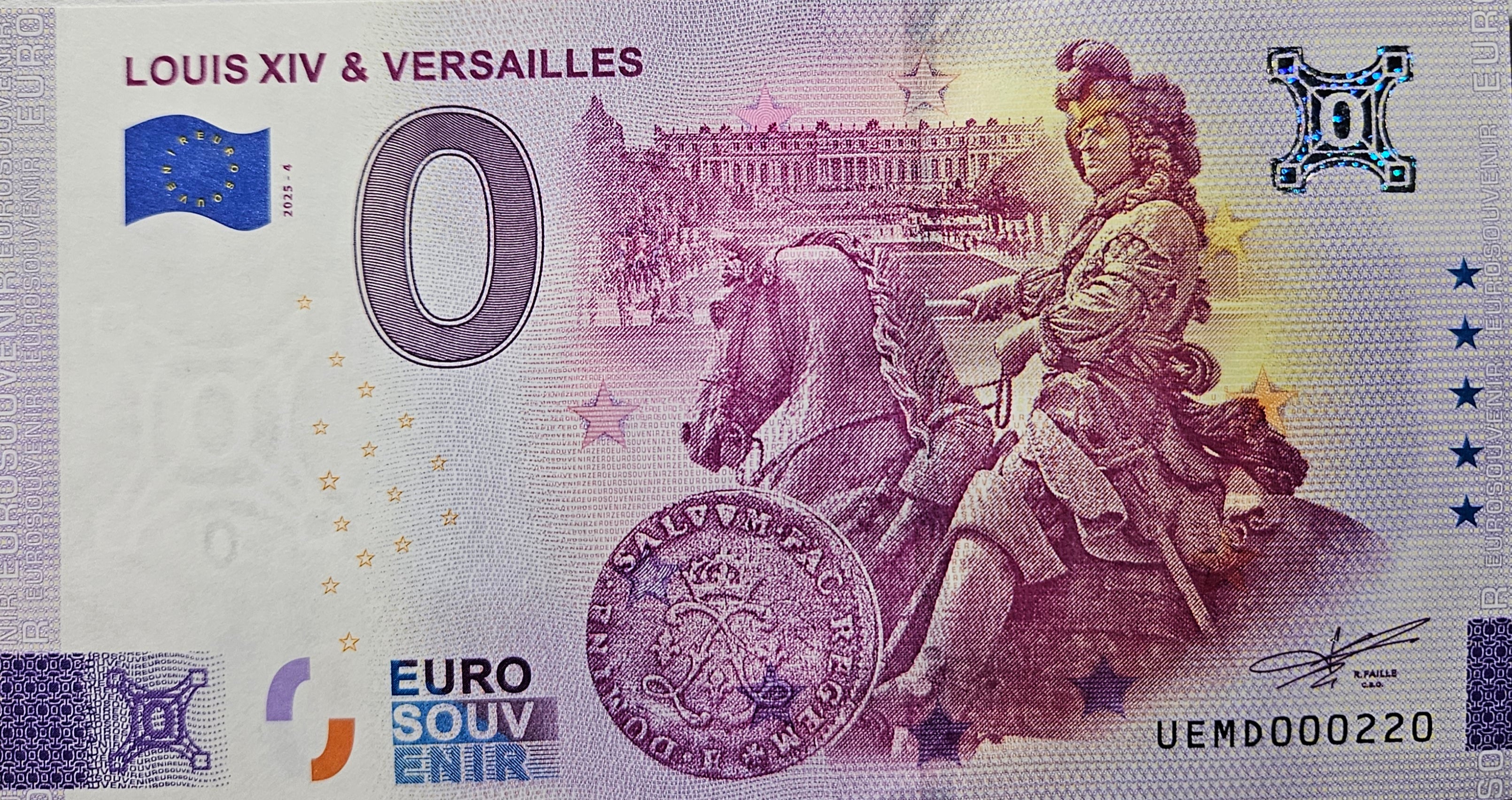 0 Euro Schein Louis XVI & Versailles UEMD 2025-4