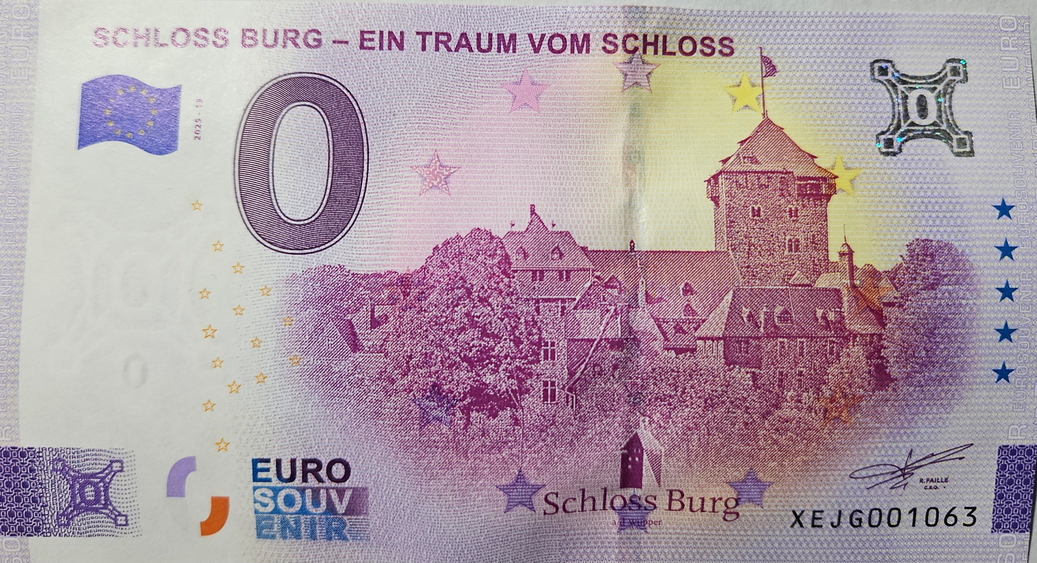 0 Euro Schein Schloss Burg - Ein Traum vom Schloss XEJG 2025-19