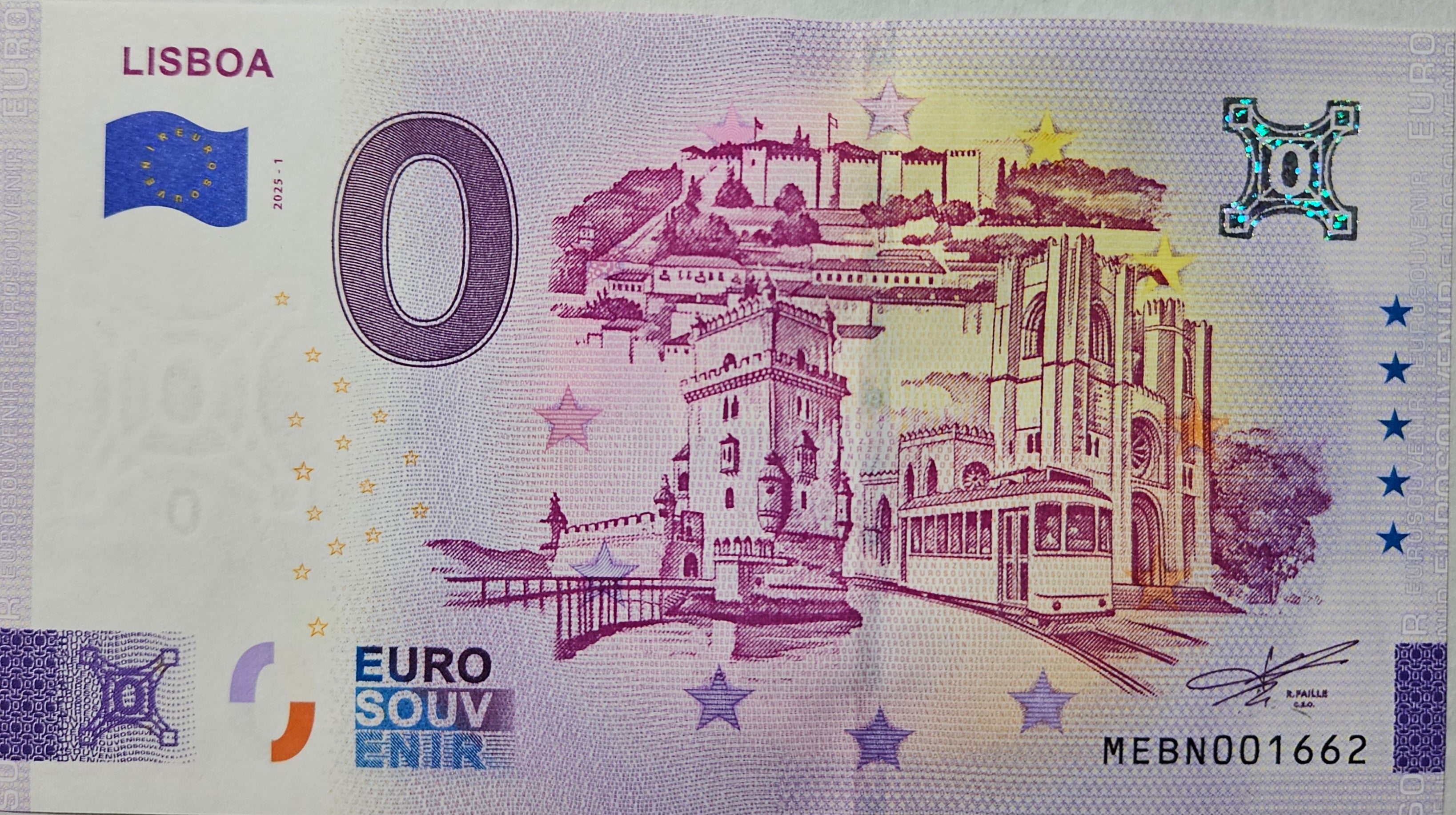 0 Euro Schein Lisboa MEBN 2025-1