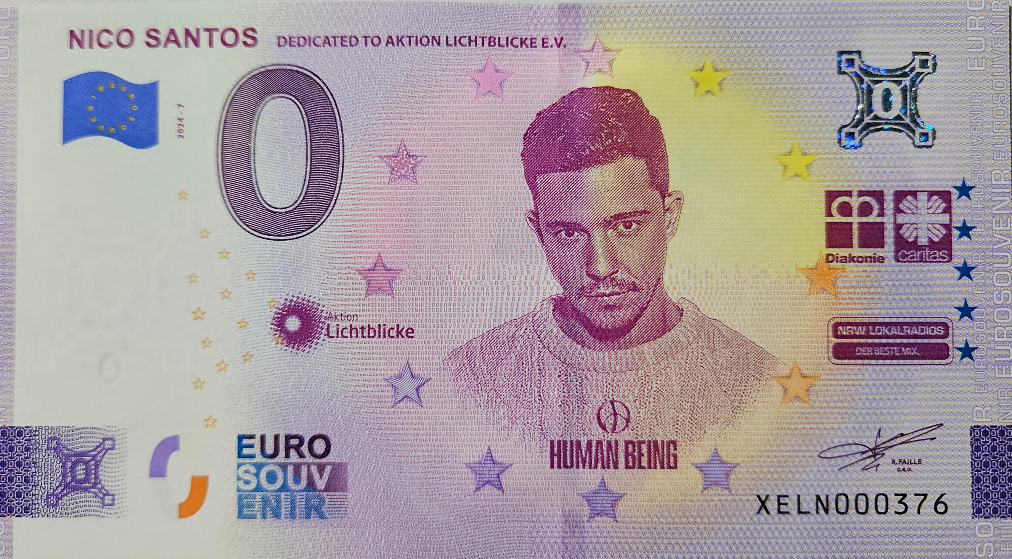 0 Euro Schein Nico Santos XELN 2024-7
