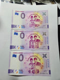 Set 3x 0 Euro Schein Laurel & Hardy SELH PELH FELH 2024-1