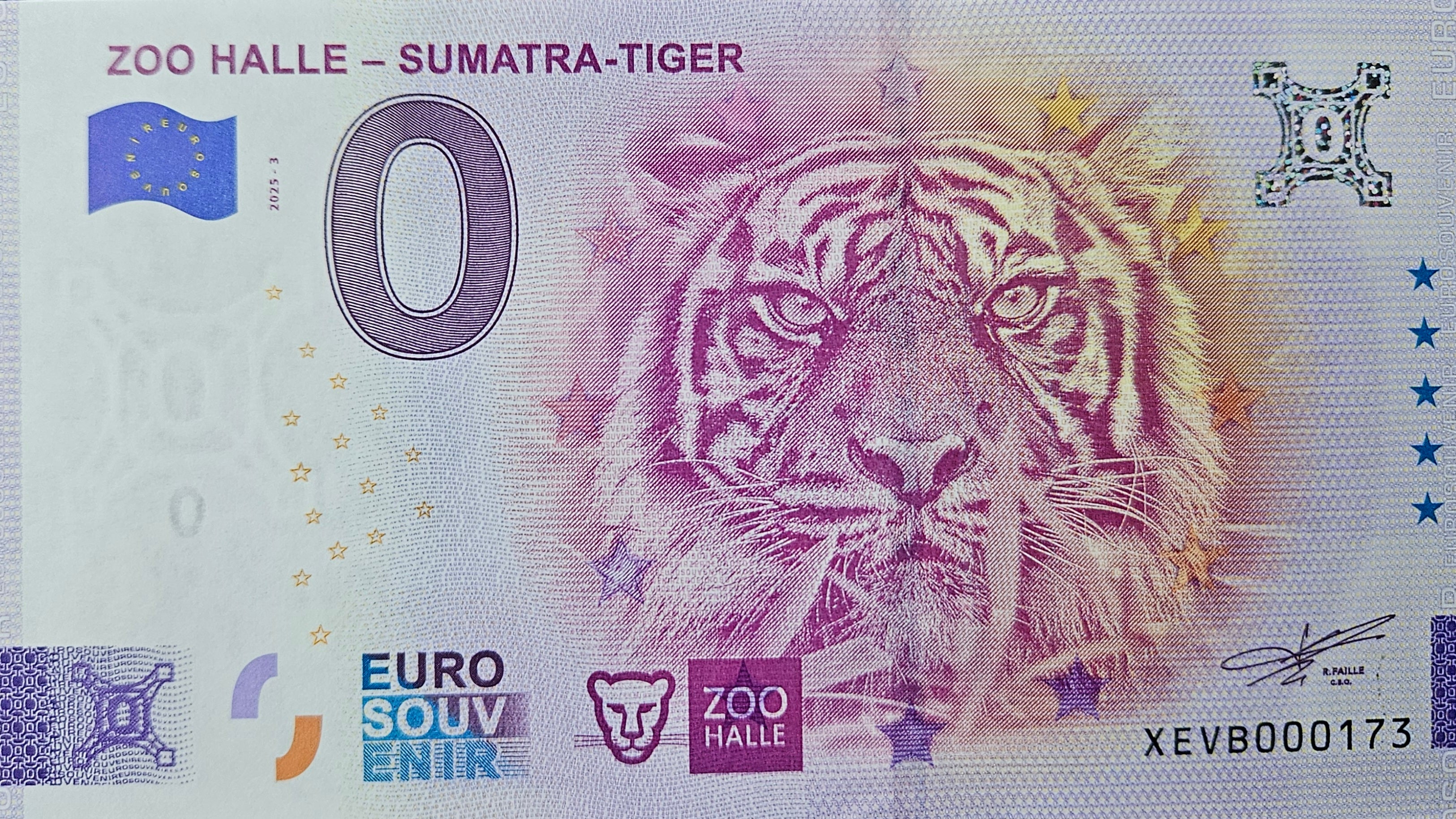 0 Euro Schein Zoo Halle Sumatra Tiger XEVB 2025-3
